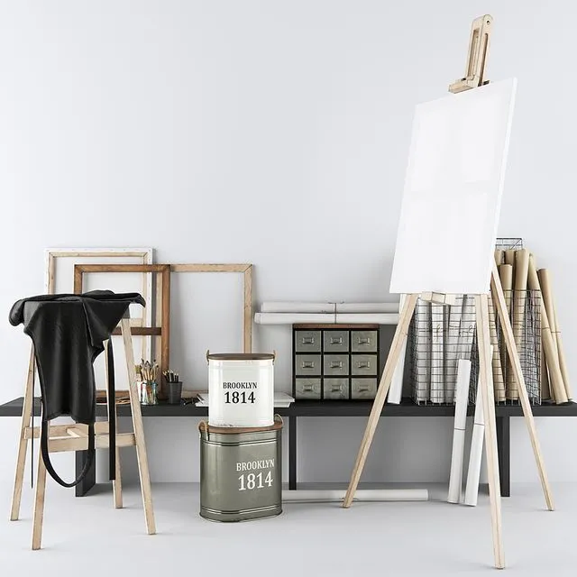 Decorative set paint 01 3D Model