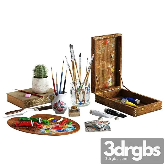 Decorative set Painting set 3D Model Download Decorative set Painting set 3D Model Download