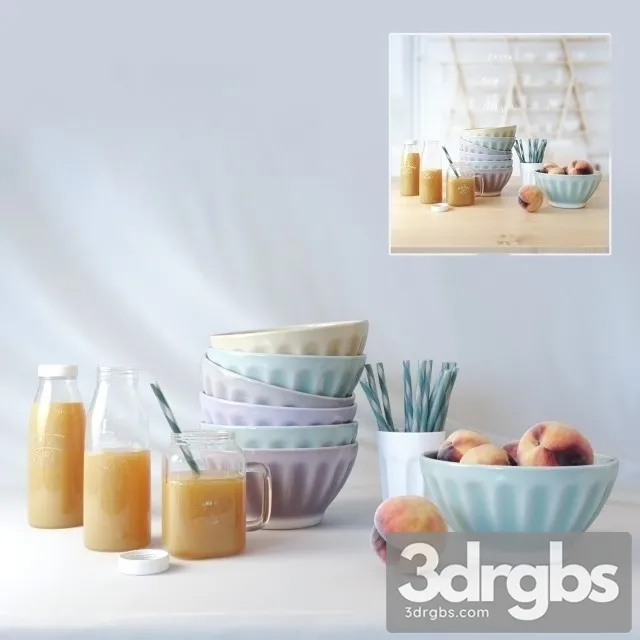 Decorative Set Peach 3D Model Download Decorative Set Peach 3D Model Download