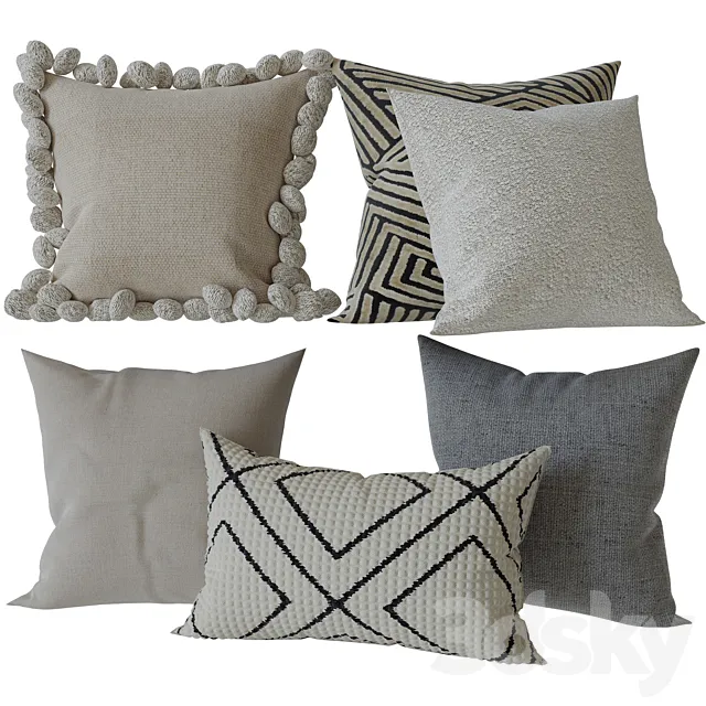 Decorative Set Pillow 11 3DModel Decorative Set Pillow 11 3DModel