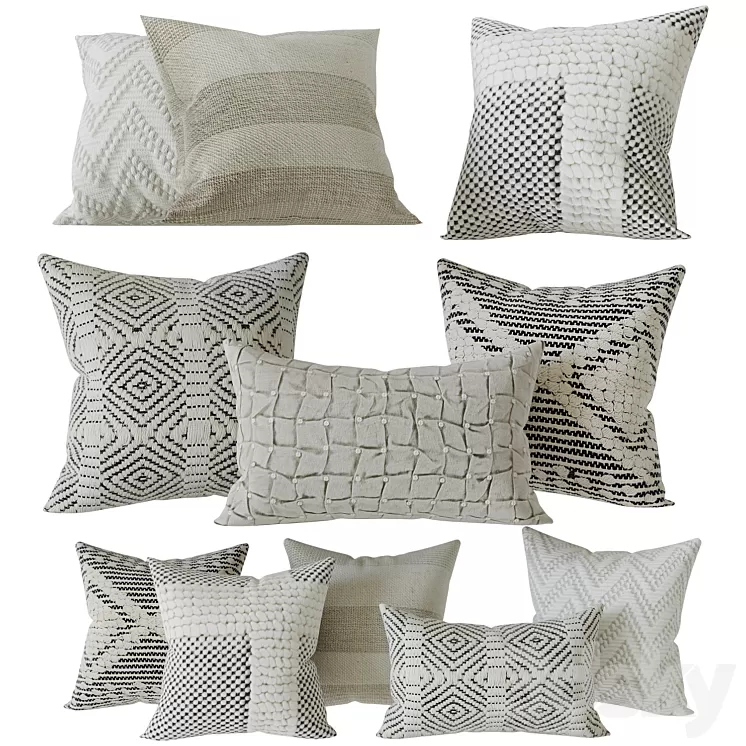 Decorative Set Pillow 12 3D Model Free Download