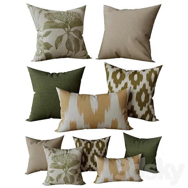 Decorative Set Pillow 16 3D Model Decorative Set Pillow 16 3D Model