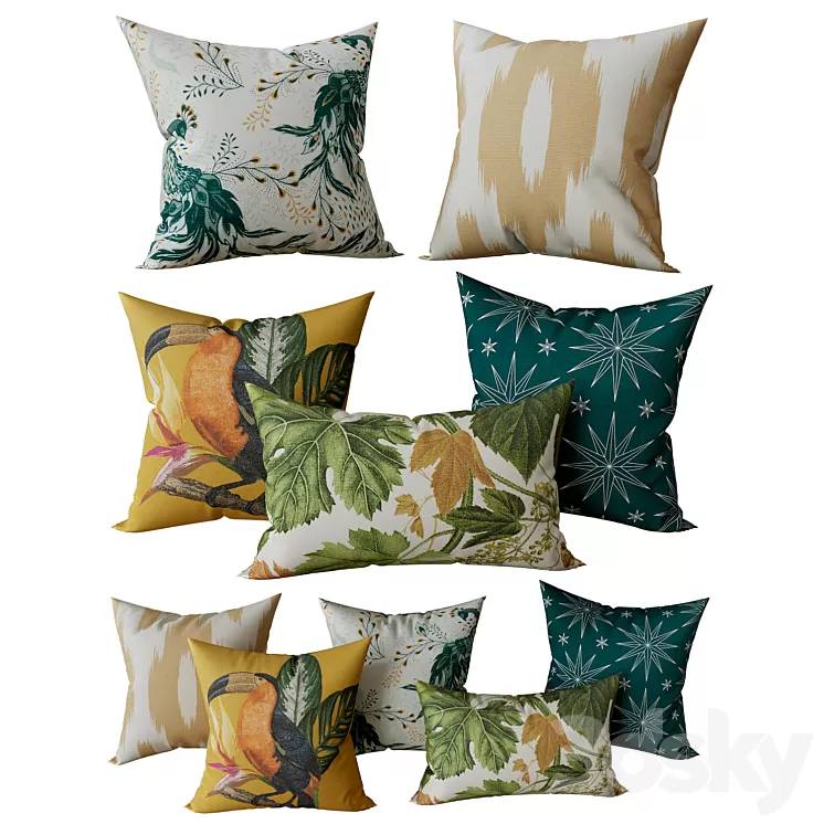 Decorative Set Pillow 17 3D Model Decorative Set Pillow 17 3D Model