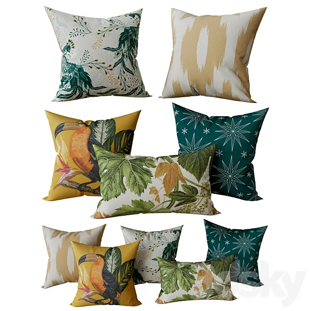 Decorative Set Pillow 17 3DModel Decorative Set Pillow 17 3DModel