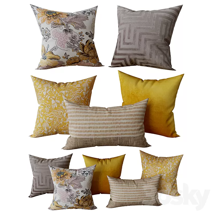 Decorative Set Pillow 18 3D Model Decorative Set Pillow 18 3D Model