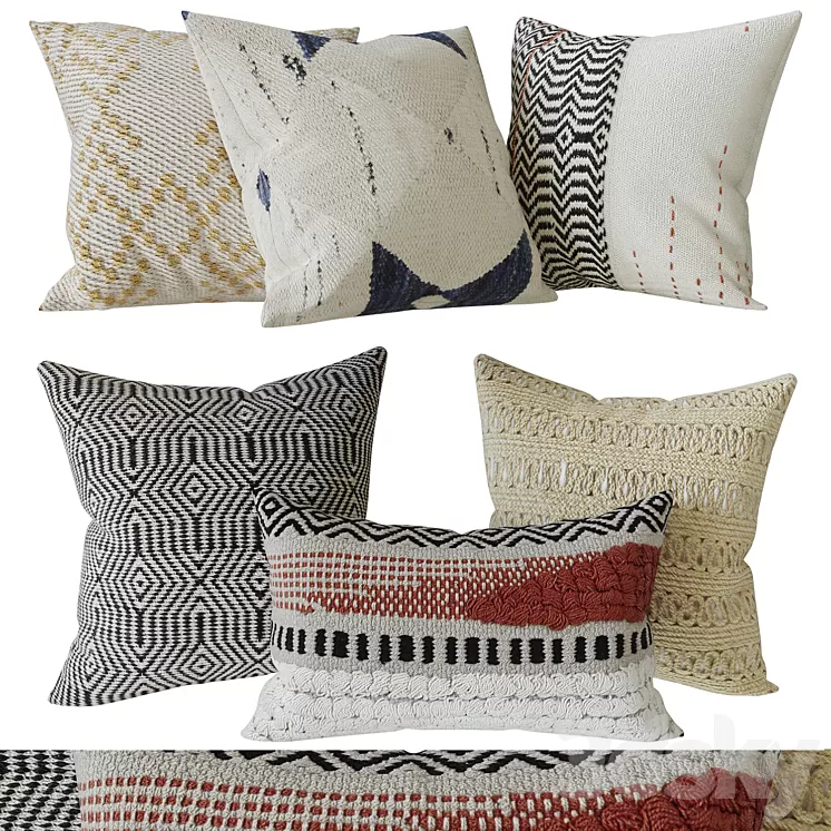 Decorative set pillow 2 3D Model Free Download