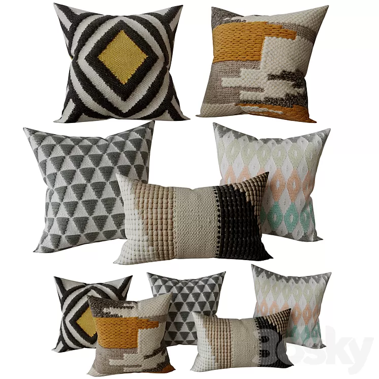 Decorative Set Pillow 4 3D Model Free Download