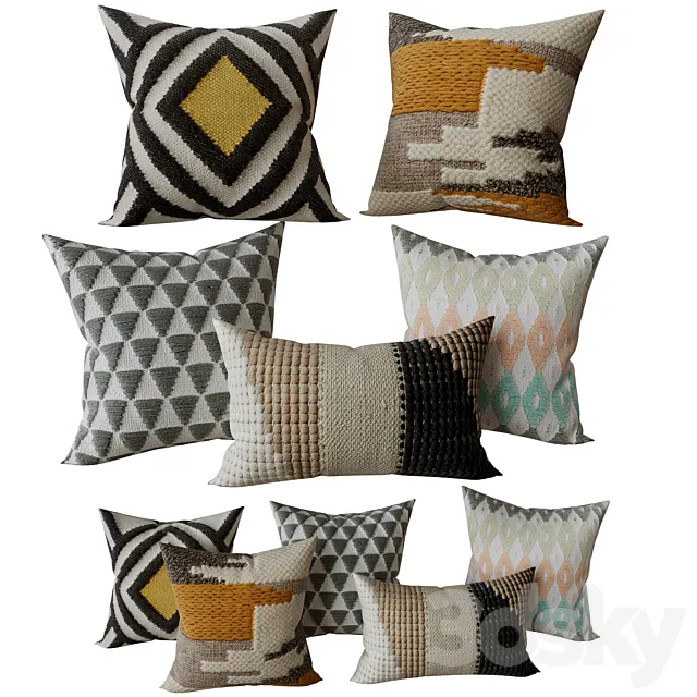 Decorative Set Pillow 4 3DModel Decorative Set Pillow 4 3DModel