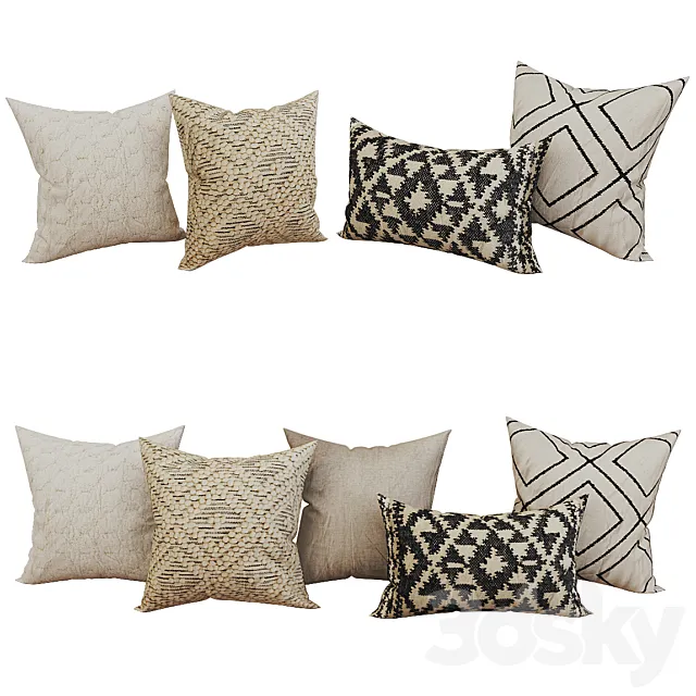 Decorative set pillow 55 3D Model Decorative set pillow 55 3D Model