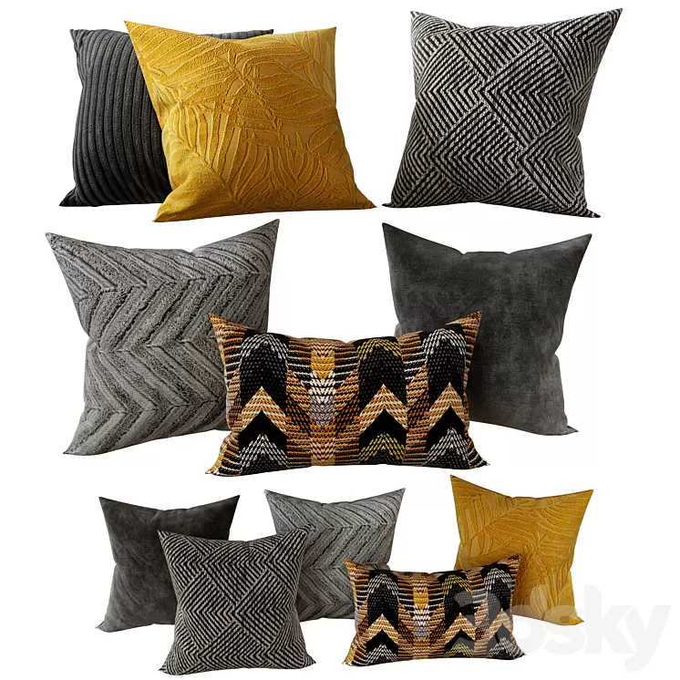 Decorative Set Pillow 7 3D Model Free Download