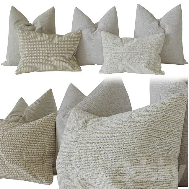 Decorative set pillows 10 3D Model Decorative set pillows 10 3D Model
