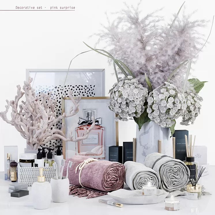 Decorative set – pink surprise 3D Model