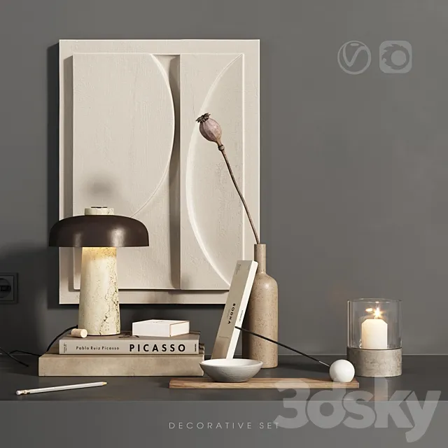 Decorative set plaster panel 3DModel