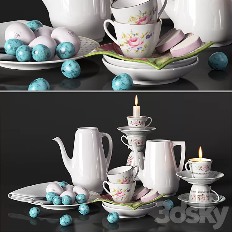 Decorative set Provence service 3D Model