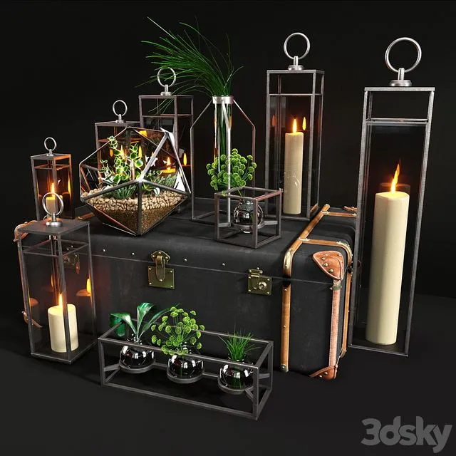 Decorative set Restoration Hardware & Pottery Barn 3D Model