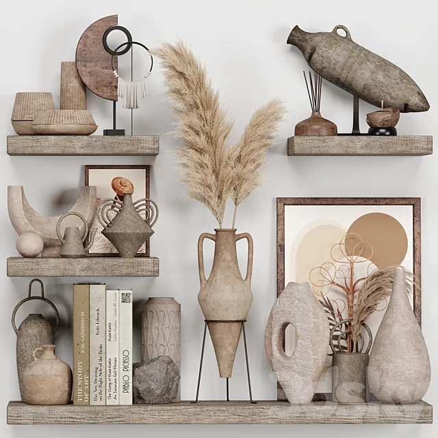 Decorative Set Rustic style 04 3D Model