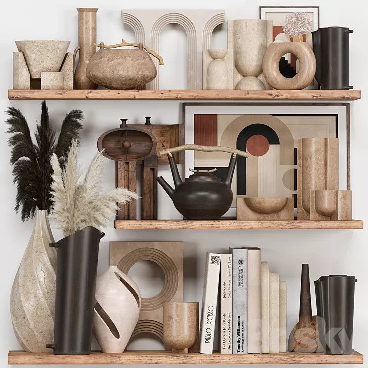 Decorative Set Rustic style 08 3D Model Free Download