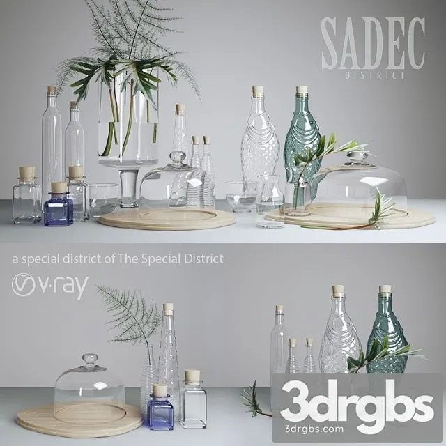 Decorative set Sadec district glassware 3D Model Download Decorative set Sadec district glassware 3D Model Download