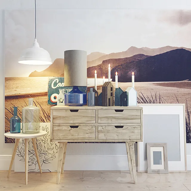 Decorative set. Scandinavian style 3D Model