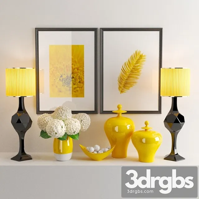 Decorative set Set 913 -yellow 3D Model Download Decorative set Set 913 -yellow 3D Model Download