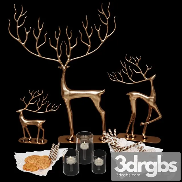 Decorative set Set with deer 3D Model Download Decorative set Set with deer 3D Model Download