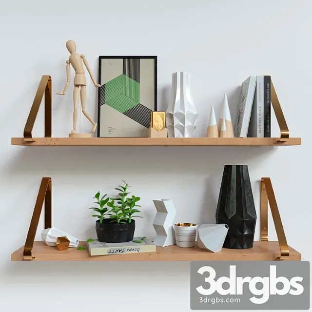 Decorative set Set with shelves 3D Model Download Decorative set Set with shelves 3D Model Download