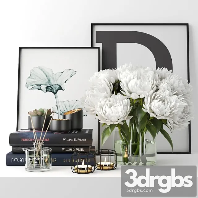 Decorative set Set1139 -peony 3D Model Download Decorative set Set1139 -peony 3D Model Download