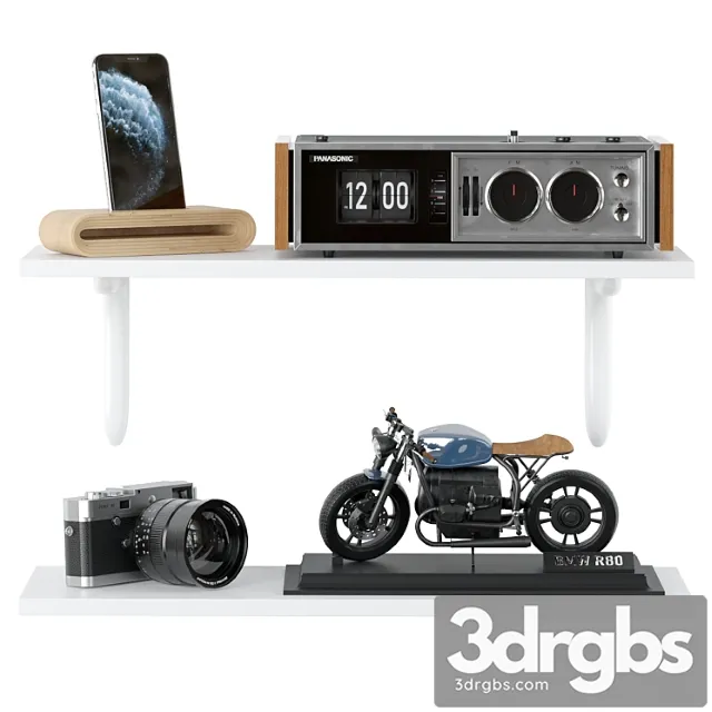 Decorative set shelves 01 3D Model Download Decorative set shelves 01 3D Model Download