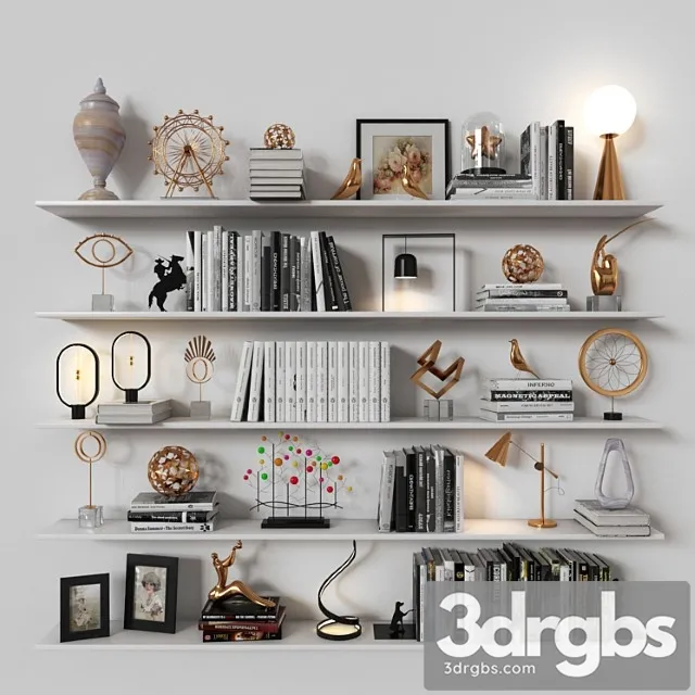 Decorative set Shelves 04 3D Model Download Decorative set Shelves 04 3D Model Download