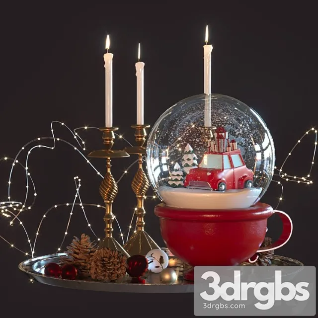 Decorative set Snow globe 3D Model Download Decorative set Snow globe 3D Model Download