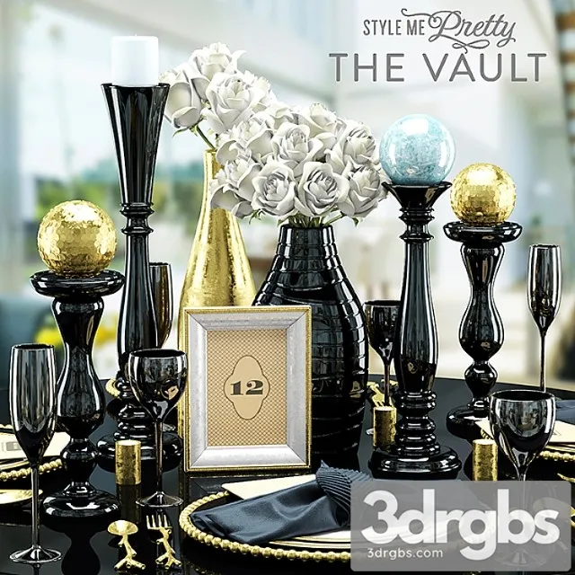 Decorative set Tableware 3D Model Download Decorative set Tableware 3D Model Download