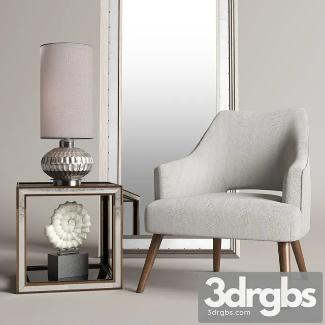 Decorative set Uttermost dree accent chair barren julie accent table 3D Model Download Decorative set Uttermost dree accent chair barren julie accent table 3D Model Download