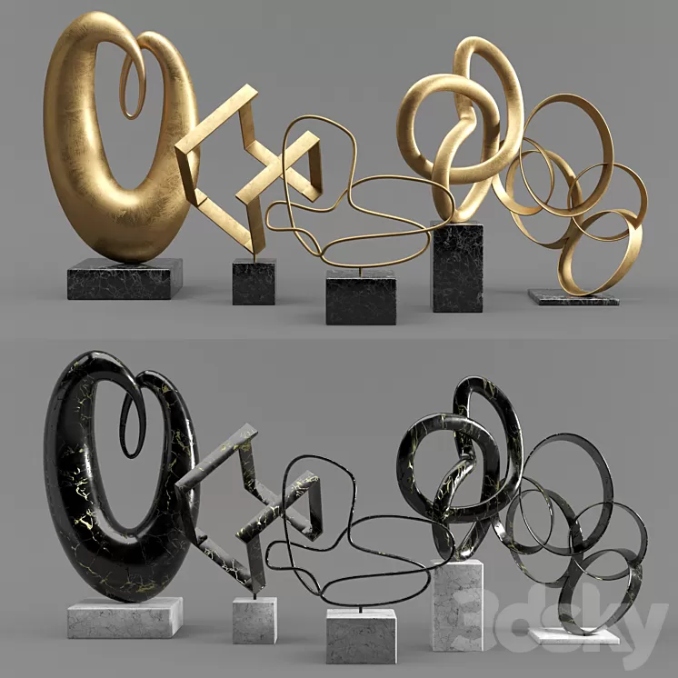 Decorative Set Vol.01: Abstract Sculptures 3D Model