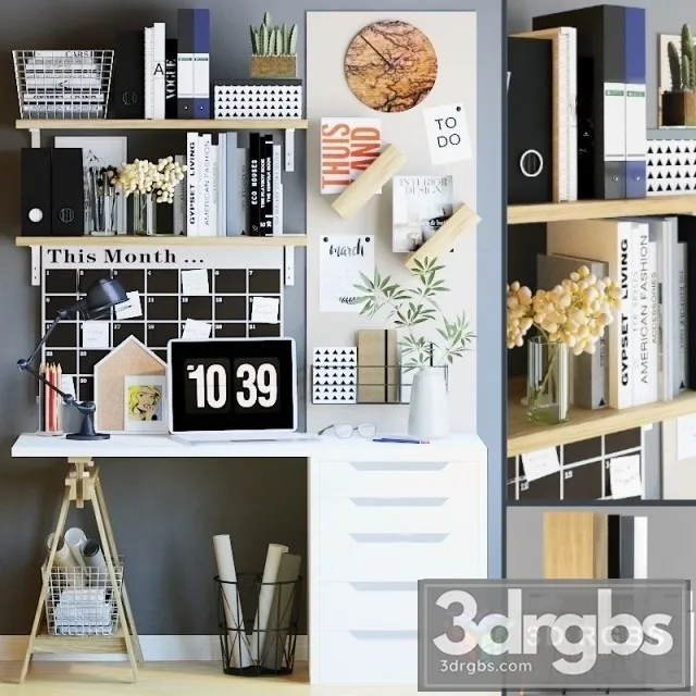 Decorative Set Wallpaper 3 3D Model Download Decorative Set Wallpaper 3 3D Model Download