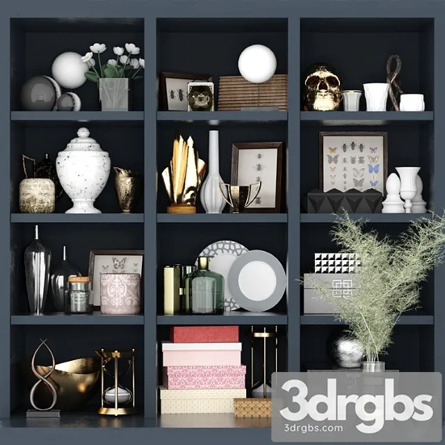 Decorative set Wardrobe with decor 8 3D Model Download Decorative set Wardrobe with decor 8 3D Model Download