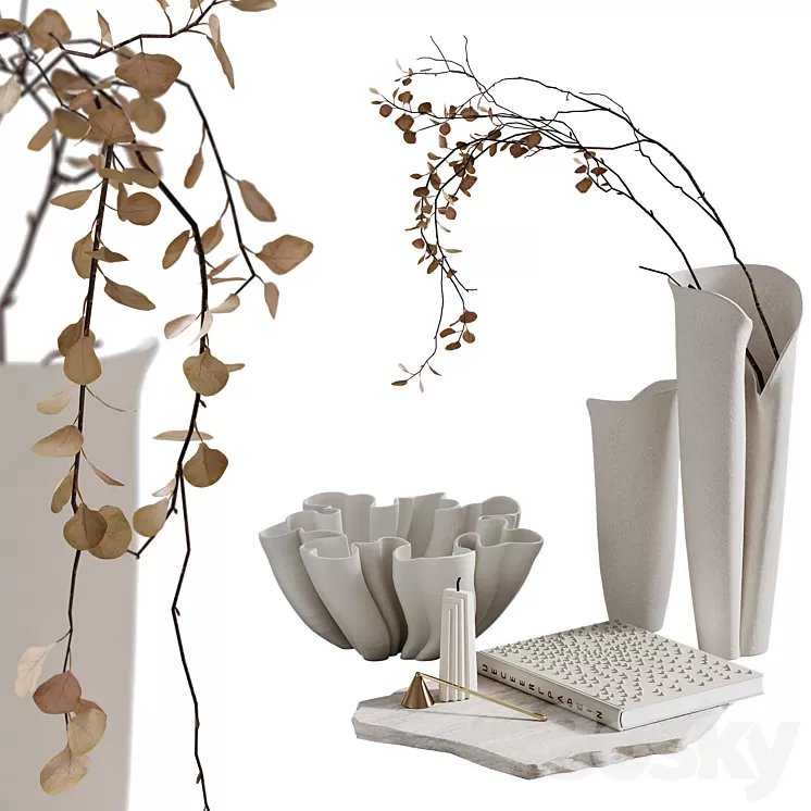 Decorative set White 3D Model Free Download