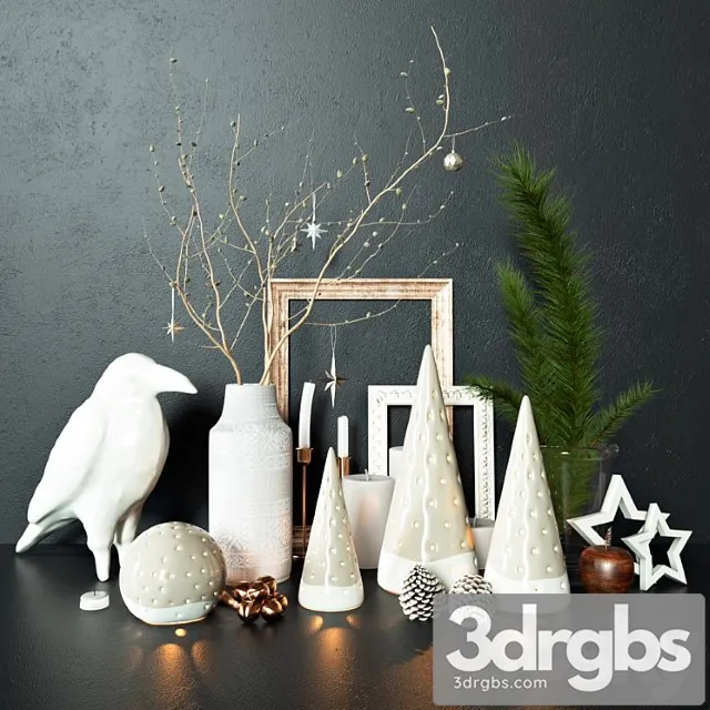 Decorative set Winter set 2 3D Model Download Decorative set Winter set 2 3D Model Download