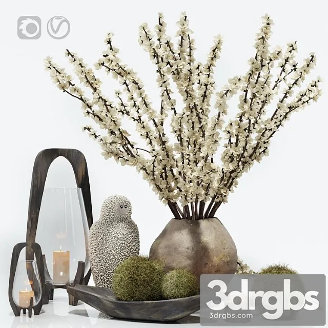 Decorative set with a ceramic beast