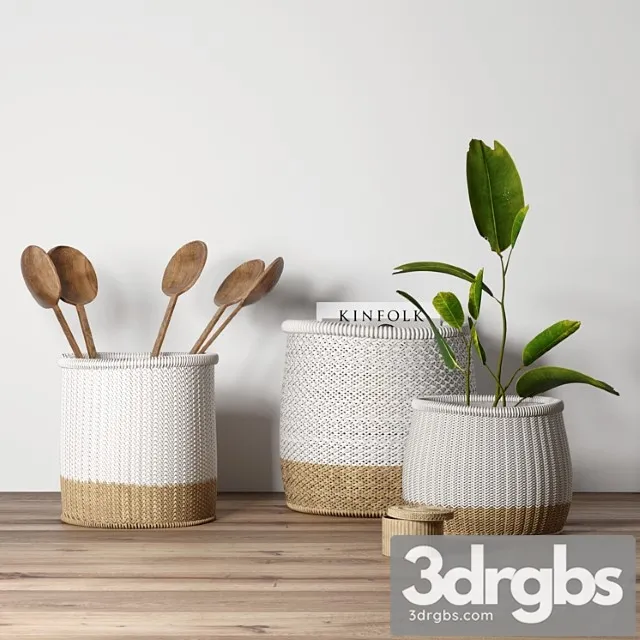 Decorative Set With Baskets 2 3D Model Download Decorative Set With Baskets 2 3D Model Download