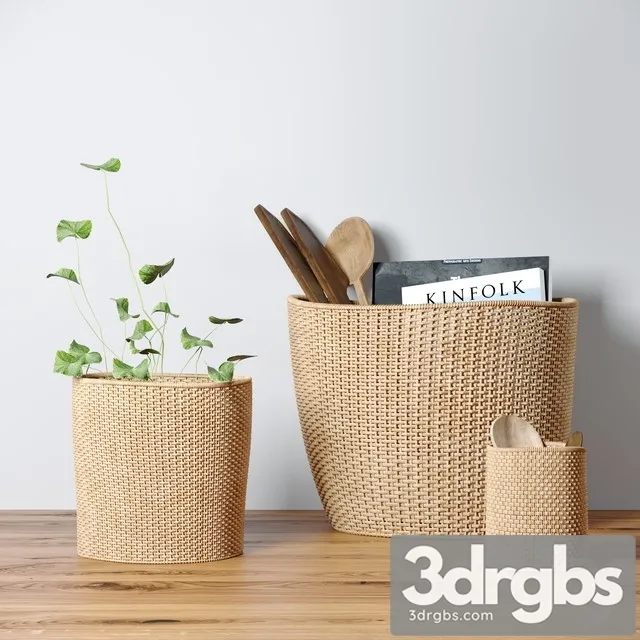 Decorative Set With Baskets 3D Model Download Decorative Set With Baskets 3D Model Download