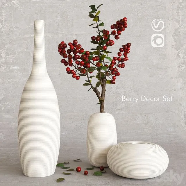 Decorative set with berries 3D Model