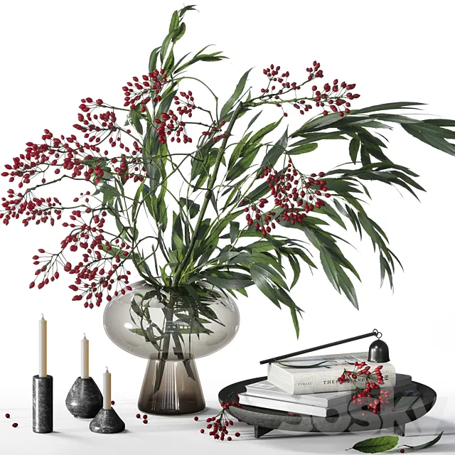 Decorative set with berry bouquet 031 3DModel
