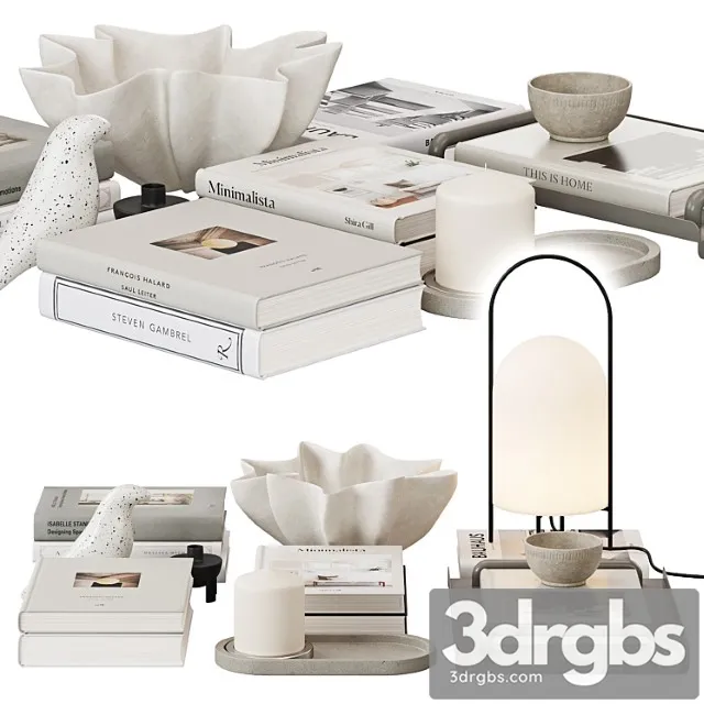 Decorative set with books 2 3D Model Download Decorative set with books 2 3D Model Download