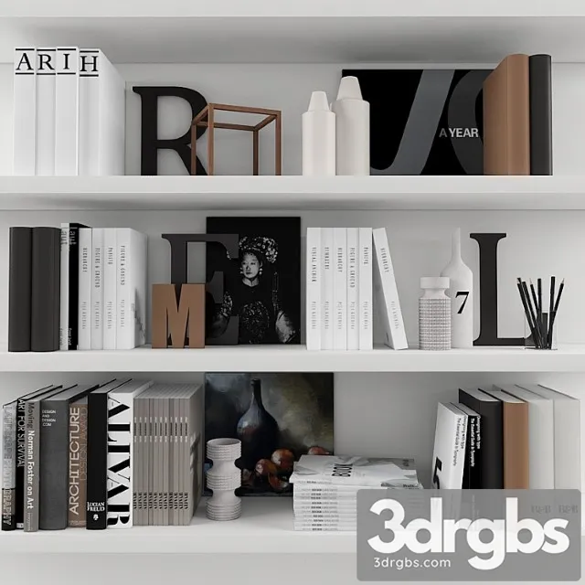 Decorative Set With Books 3D Model Download Decorative Set With Books 3D Model Download