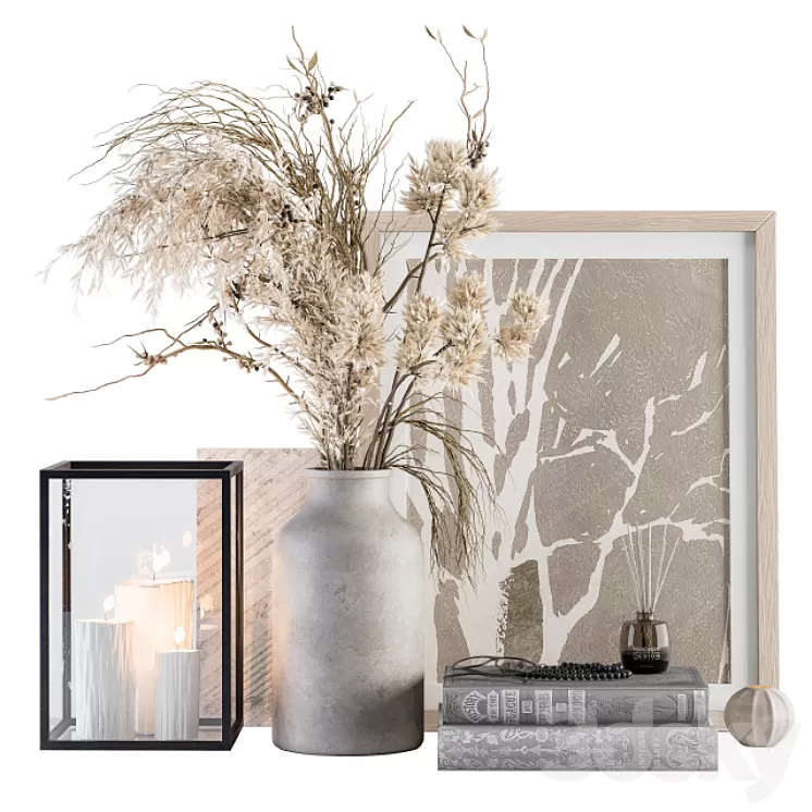 Decorative Set with Bouquet – Set 62 3D Model