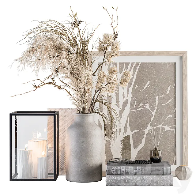 Decorative Set with Bouquet – Set 62 3DModel