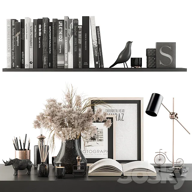 Decorative Set with Bouquet – Set 63 3D Model