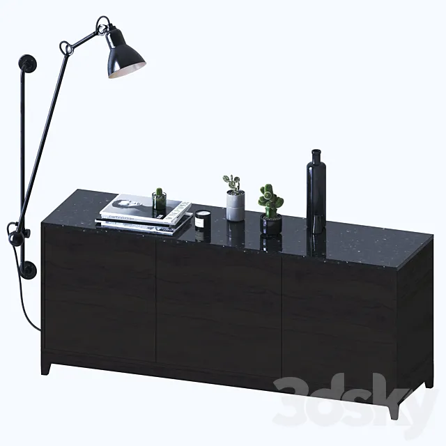 Decorative set with cactuses 3DModel Decorative set with cactuses 3DModel