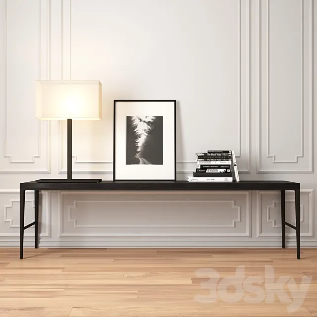 Decorative set with console and lamp b & b italia 3D Model
