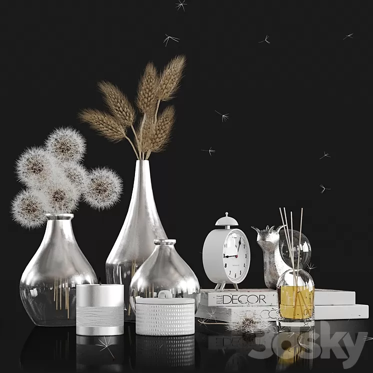 Decorative set with Dandelions 3D Model